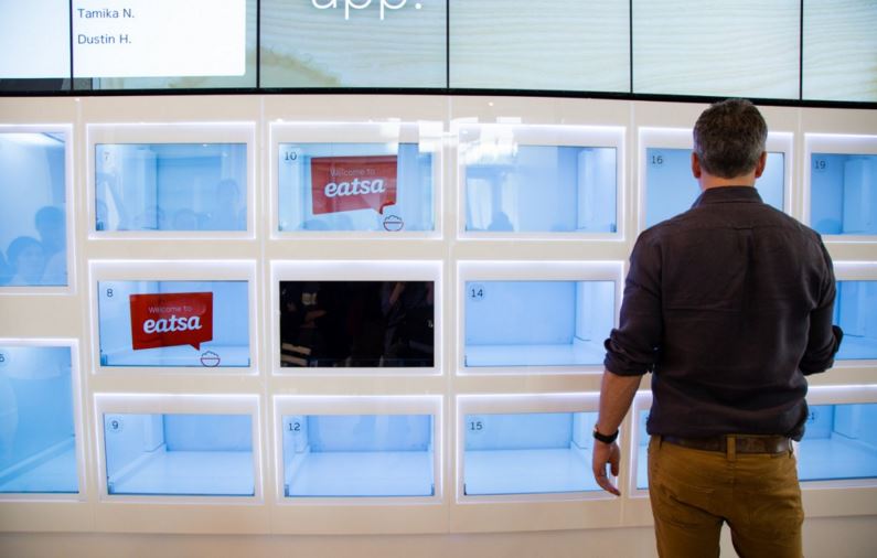 Incredible Transparent LCD Screens used in a Restaurant without Staff