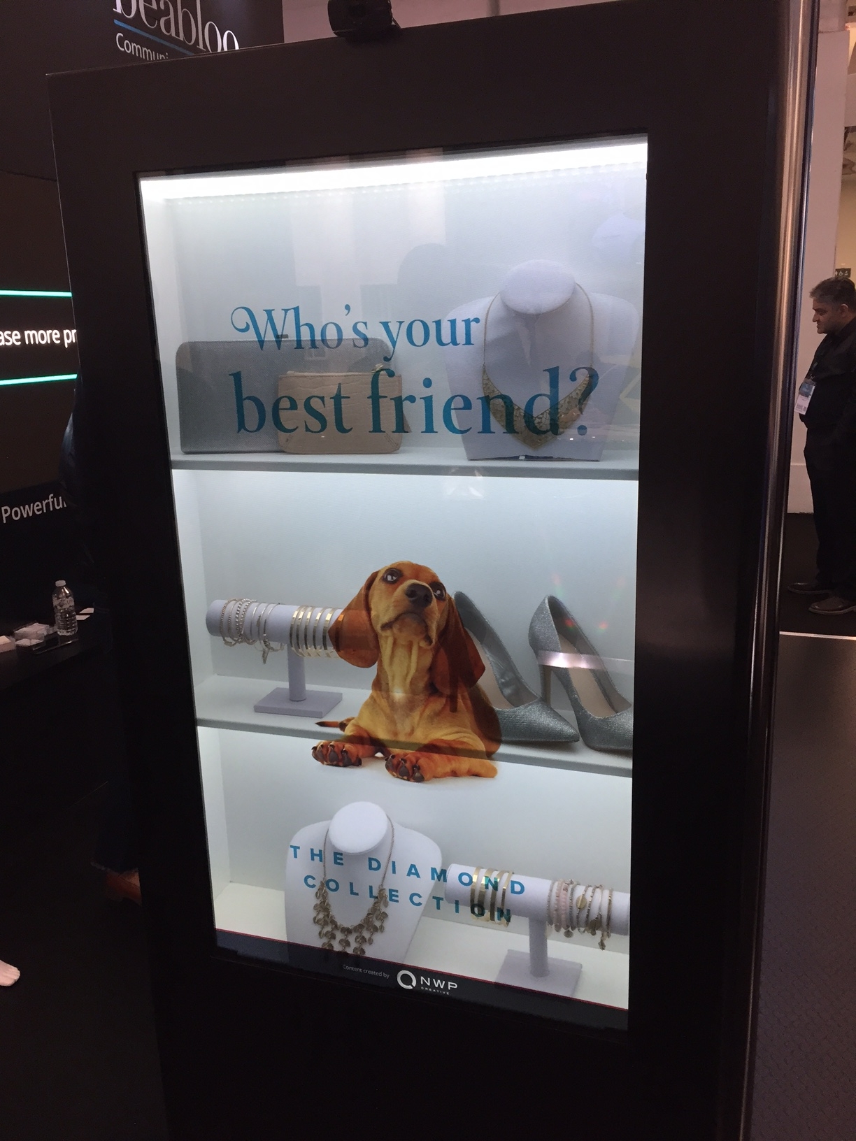 Portrait Transparent Showcase Display in Action